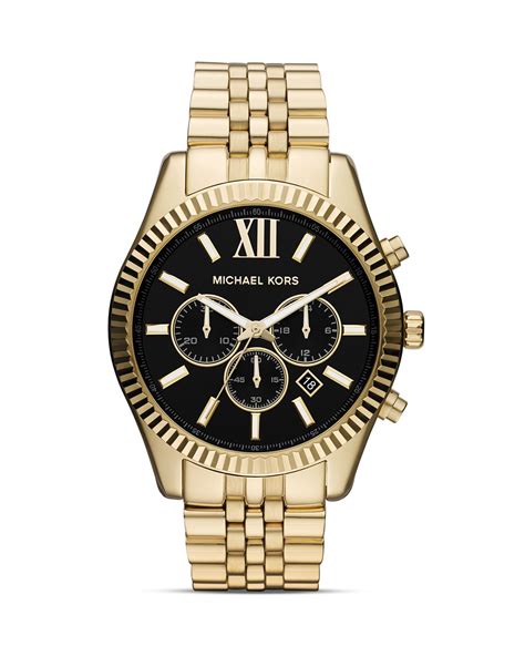 michael kors large lexington chronograph bracelet watch|lexington pavé gold tone watch.